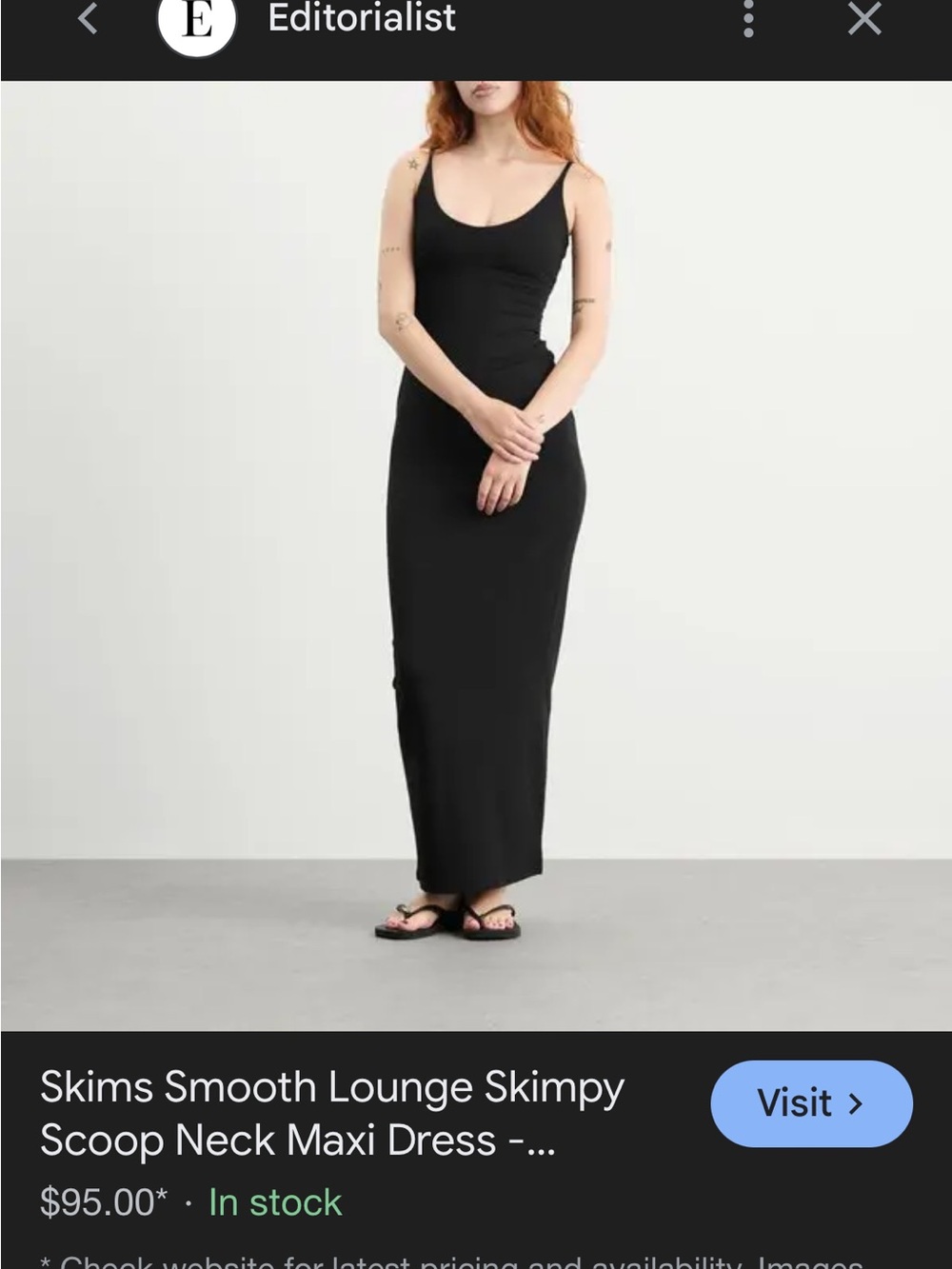 SKIMS Black Scoop-Neck Maxi Skirt